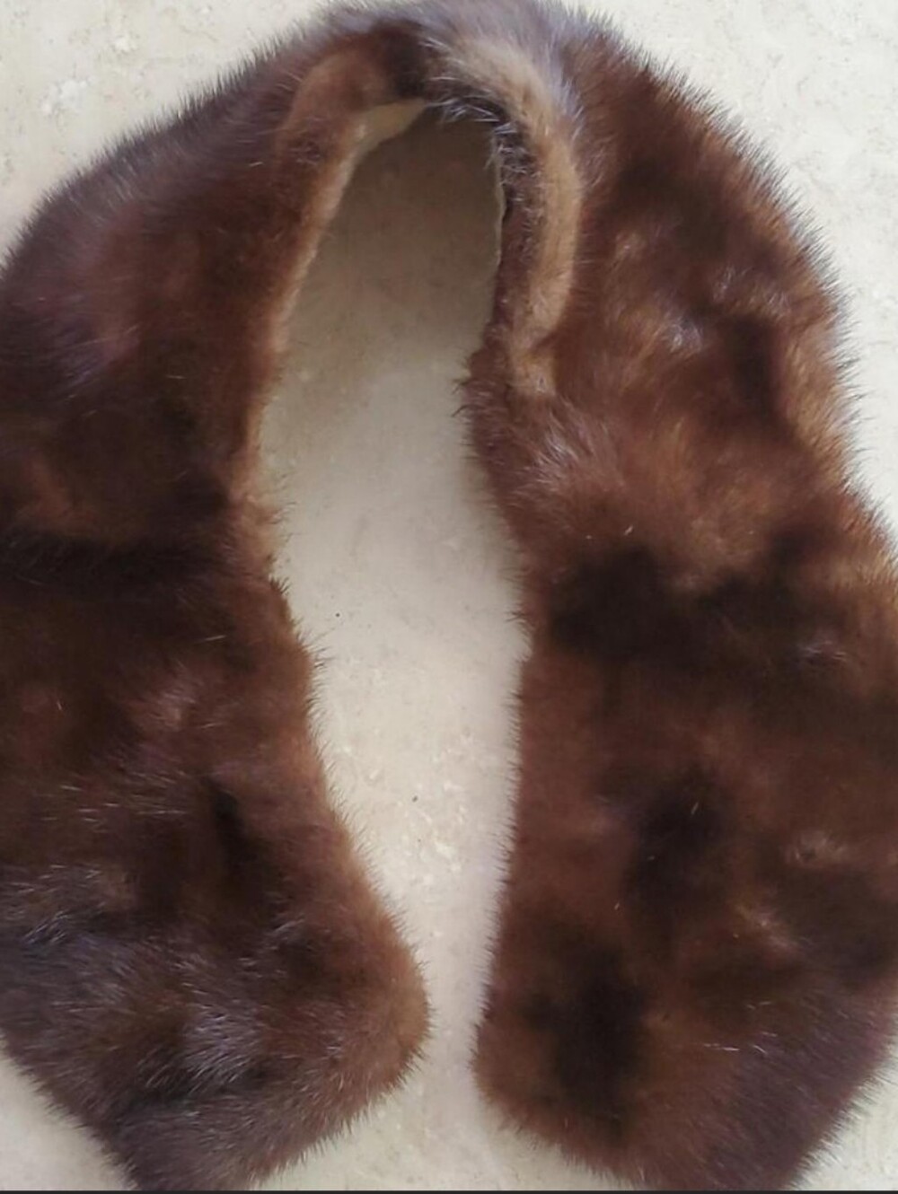 Vintage Brown Mink Fur Collar Scarf - Women Accessories